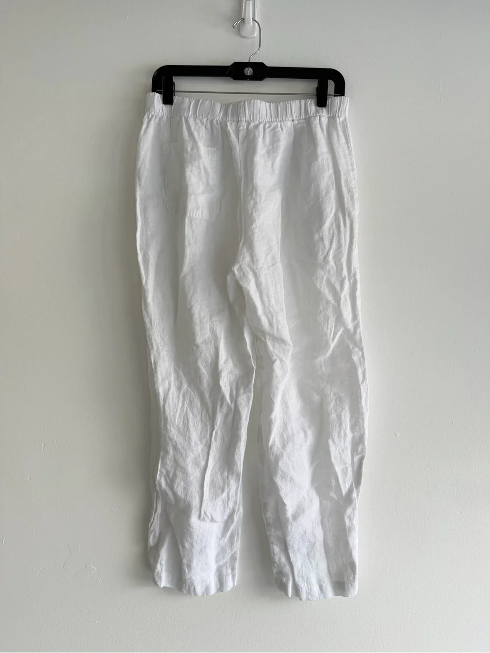 Quince 100% European Linen White Pull-On Pants Size M 8875
